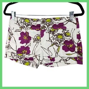 Rampage Floral Print Shorts Casual Everyday Cute White Purple Size‎ 5